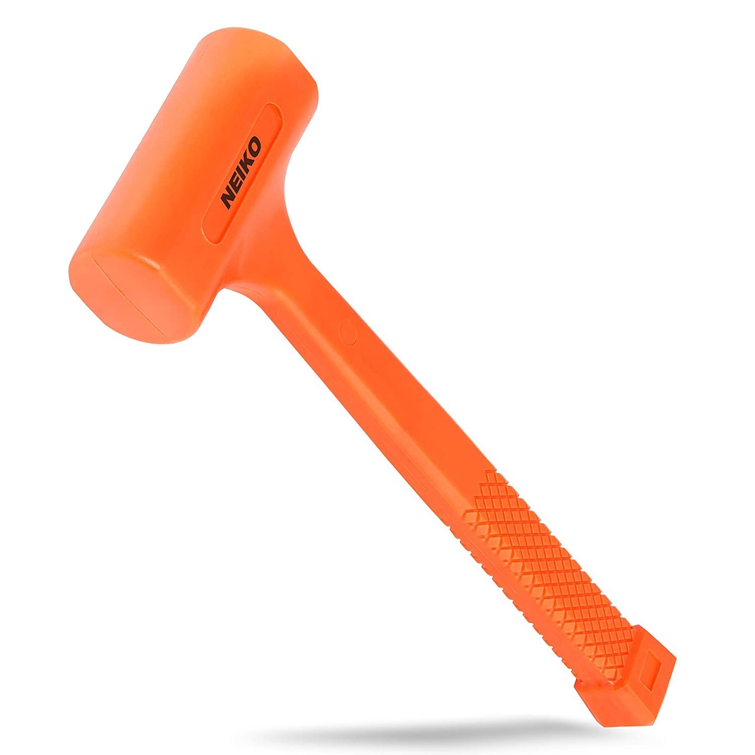 NEIKO 02847A 2 LB Dead Blow Hammer, Neon Orange | Unibody Molded | Checkered ...