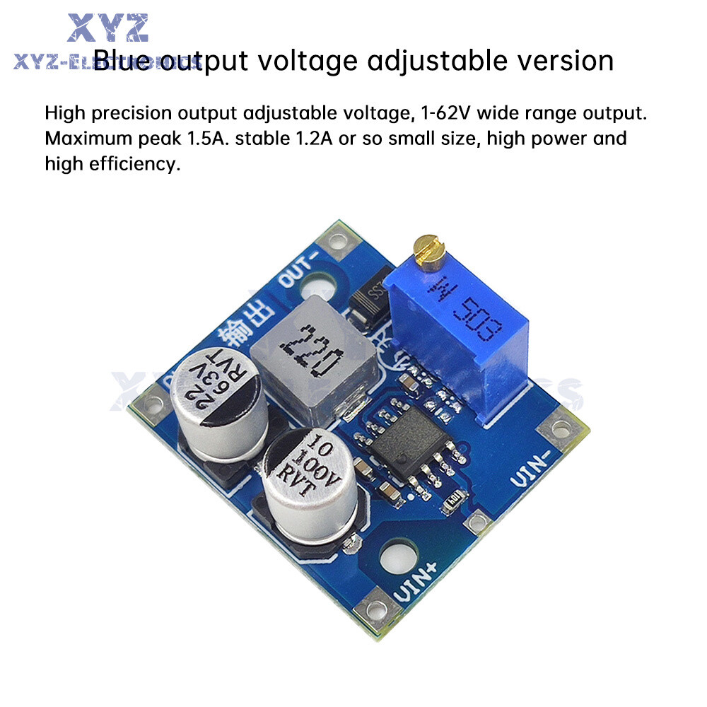 Mini DC-DC Step-Down Power Module Buck Converter 5-80V to1-62V Adjustable 1.5A