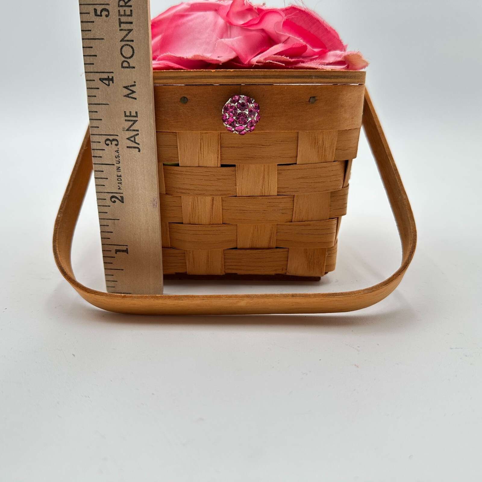 My Cute Bag Child's Purse Basket Flower Liner Lid Rhinestones