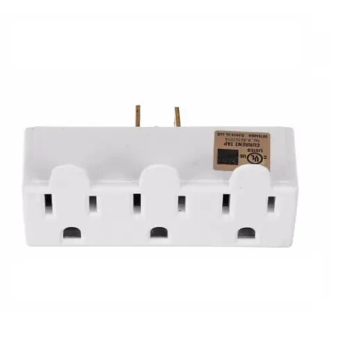 3-Outlet Wall Adapter (Converts 1 Outlet to 3) Current Tap Grounded (6-PACK)