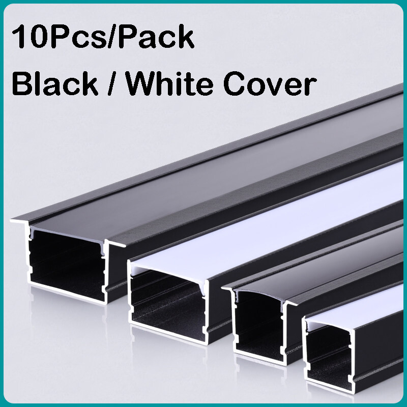 10Pcs LED Strip Light Channel 1M each Aluminum Profile Channel Holder U/V/W Type