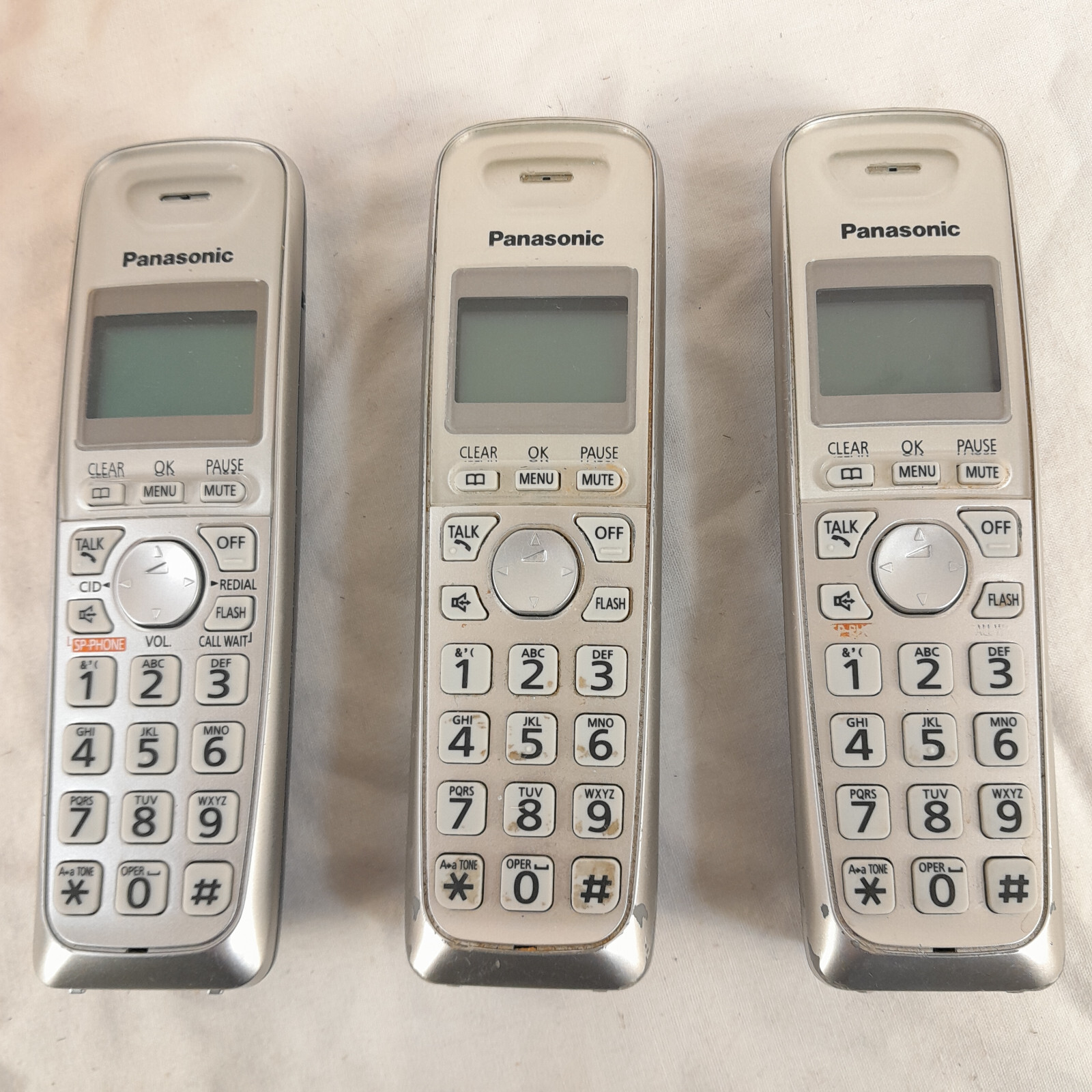 Panasonic ACJ96NKX-TGA106 Handset Phones Lot of 3 - NO BATTERIES NO BASE/CHARGER