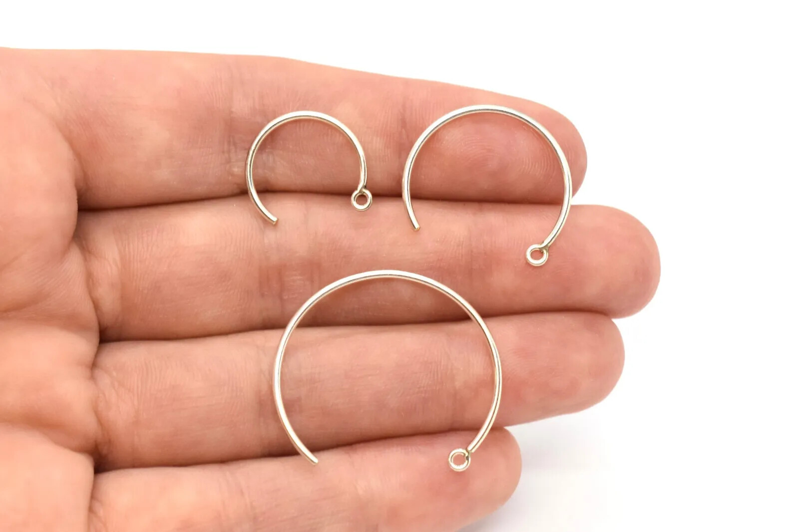 Sterling Silver Filled Round Ear Wire Hoop w/2mm Ring ,1 Pair, 15, 20, 25mm