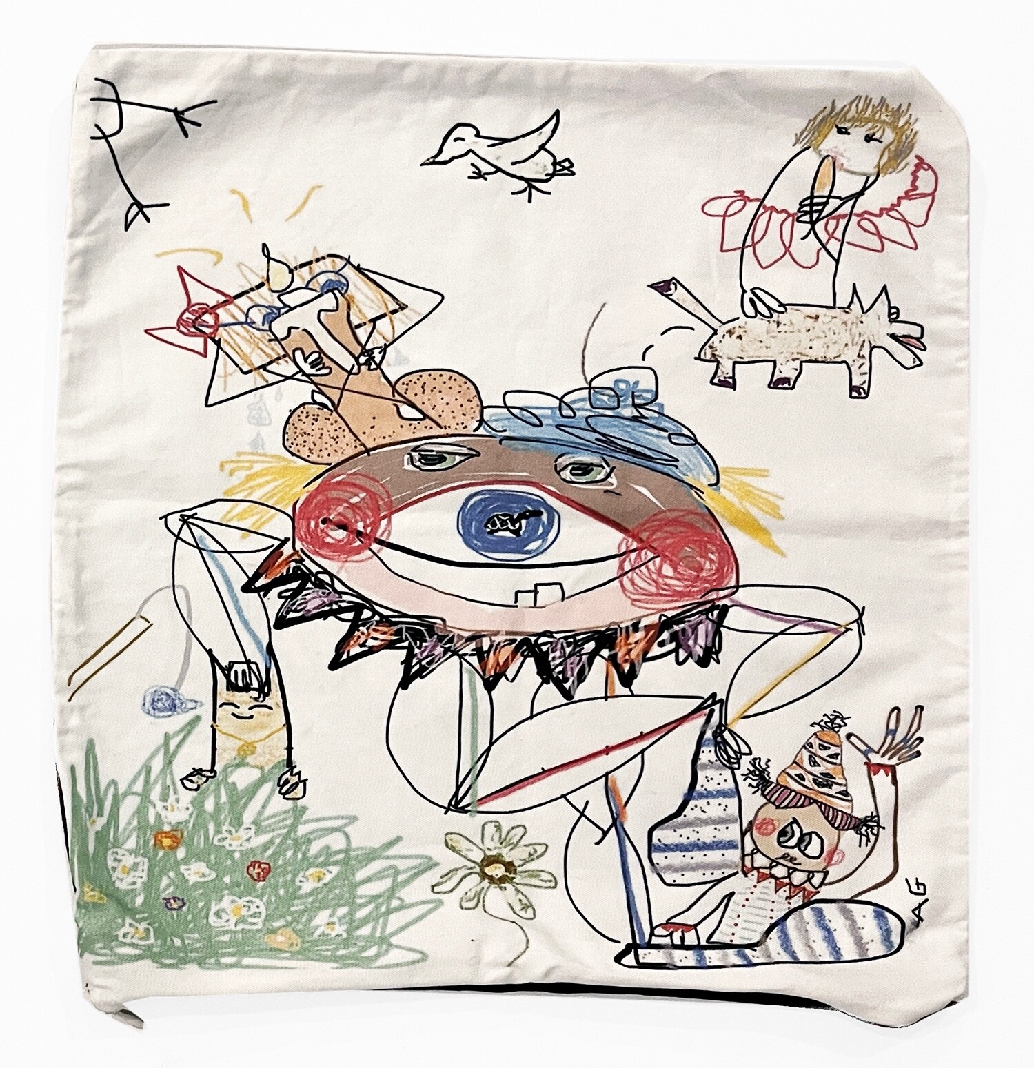 ONE OF A KIND ARTIST PILLOW CASE Size 17 x 17 in
