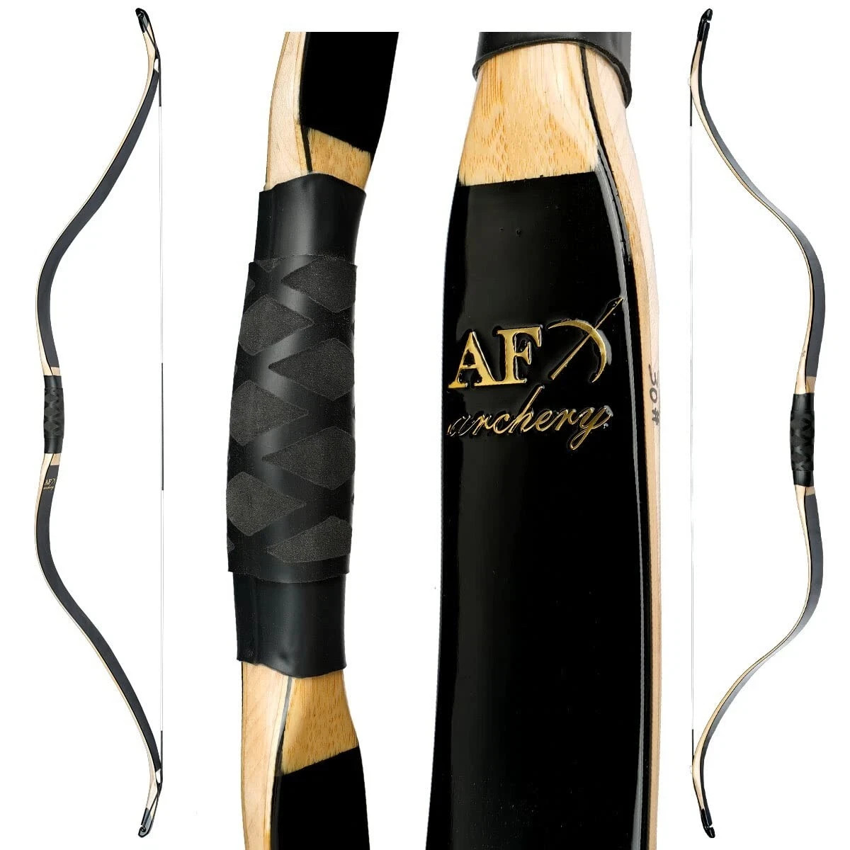 AF Traditional Tartar Bow 54" 40lb Recurve Horse Archery Black Polish