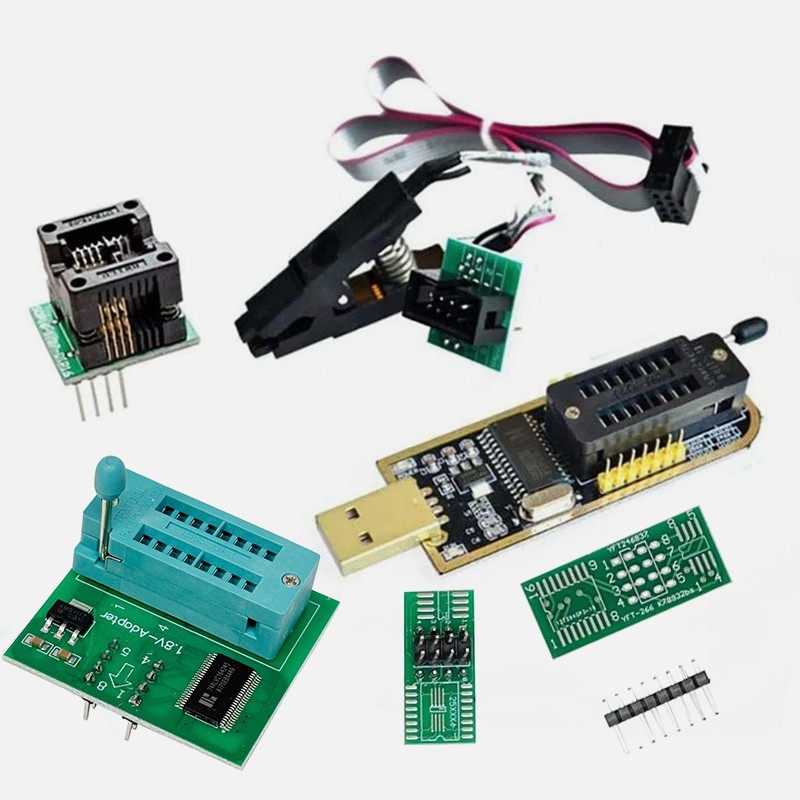 EEPROM BIOS USB Programmer CH341A + SOIC8 Clip + 1.8V Adapter + SOIC8 Ad Hot