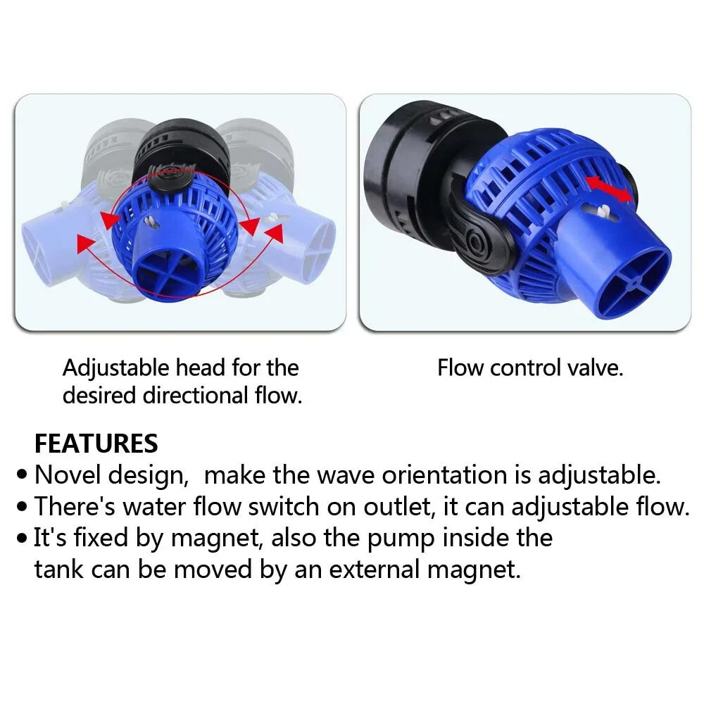 Submersible Wave Maker 360 ° Circulation Pump w/ Magnetic Mount - 2641.72 GPH