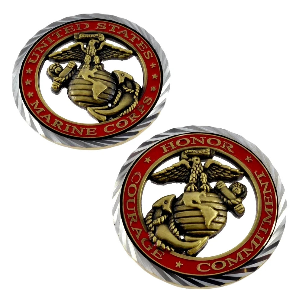 NEW USMC  Core Values Challenge Coin Cut Out