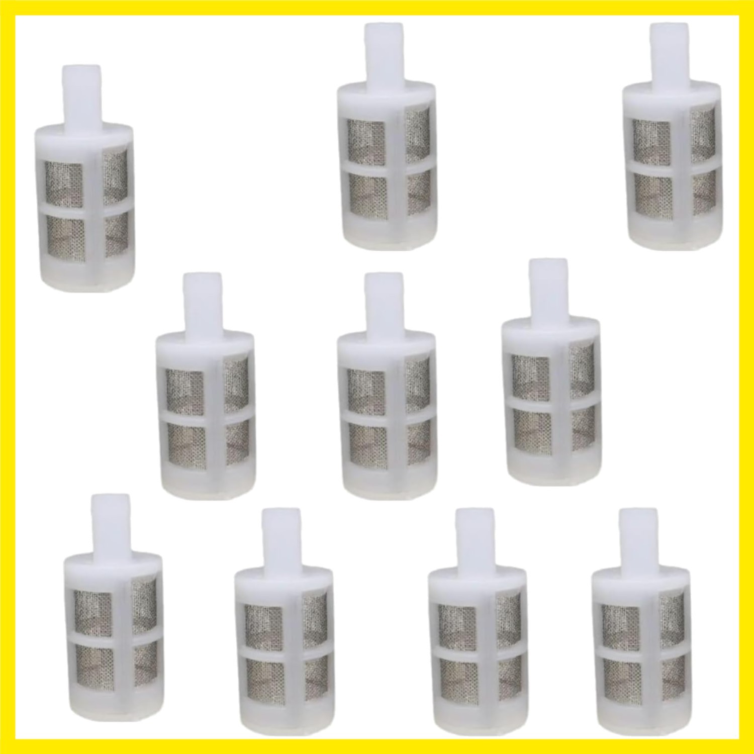10 Pcs White Household Hose Filters 8mm Water Pump Filters Stainless Steel En...
