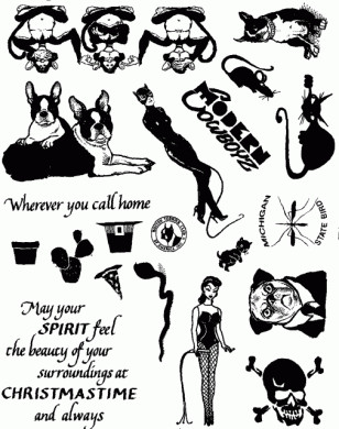 Unmounted Rubber Stamp Plate, Unmounted/Uncut Pink Rubber Stamps