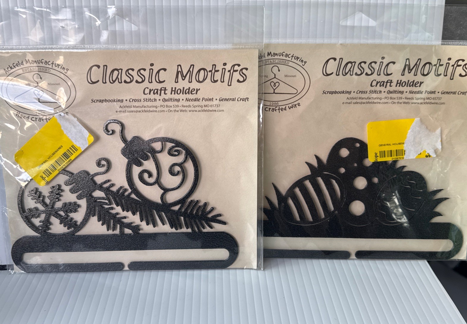 2-Classic Motifs 6 Inch Easter Eggs & Christmas Craft Holders  (new sealed)