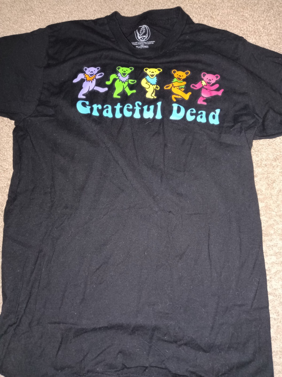 GRATEFUL DEAD-T-SHIRT-BLACK-SIZE MEDIUM- DANCING BEARS