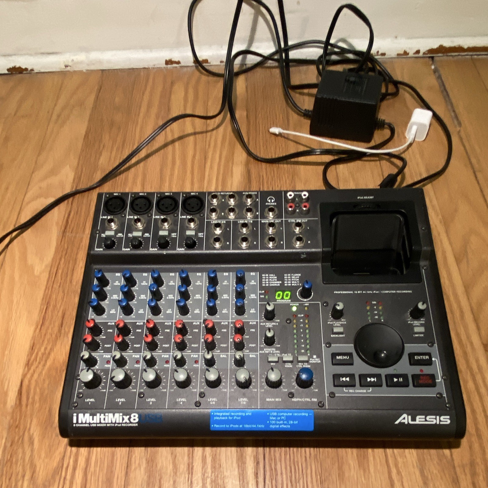 Alesis iMultiMix8 USB 8-Channel Analog Mixer w/ iPod recorder,  Built-In FX