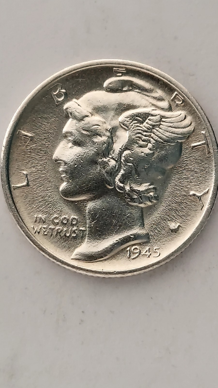 1945-S United States Mercury Head Dime, Full Split Bands (#2)