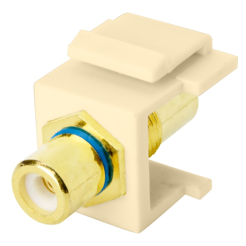 Skywalker RCA Female to RCA Female Keystone Jack Insert (Blue Band, Ivory)