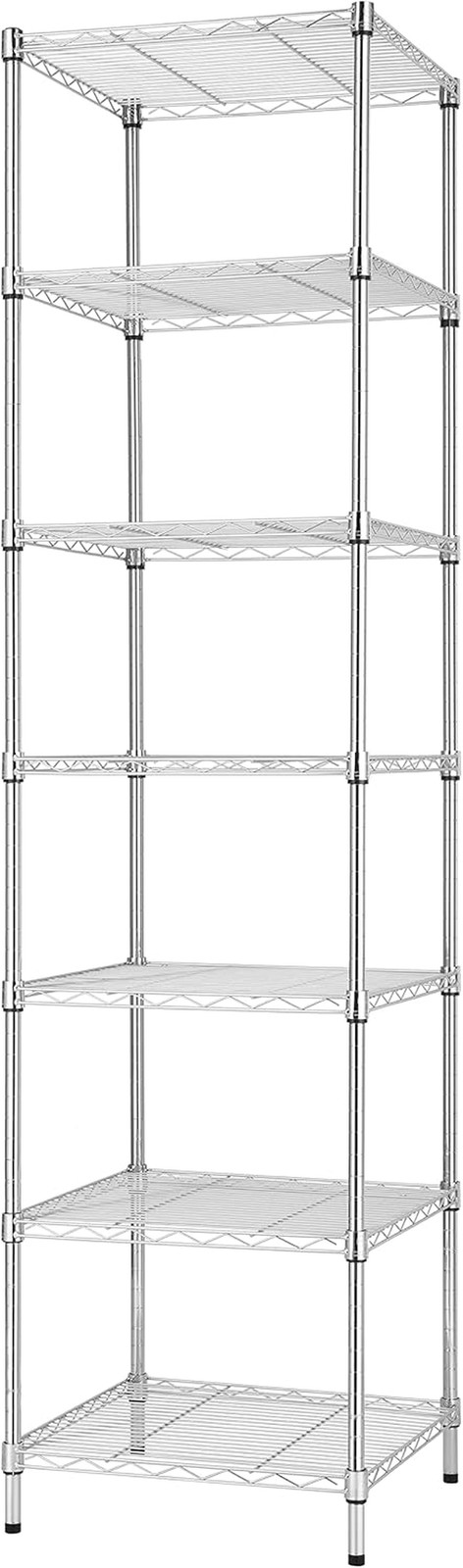 Heavy Duty 7 Tier Wire Shelving, 18X18X72 Inches 7 Shelves Storage Rack with Thi