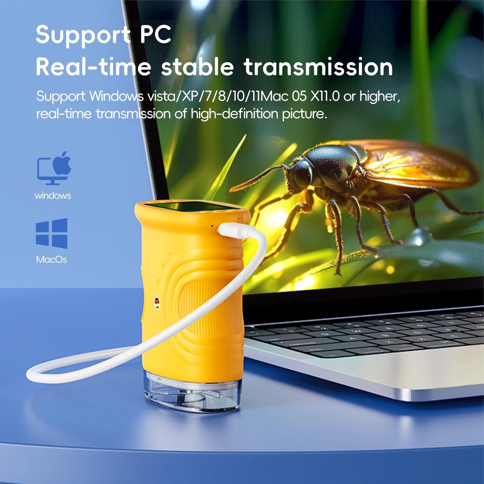 1000X Handheld Digital Microscope for Kids: Pocket Microscope with 2.0" IPS Scre