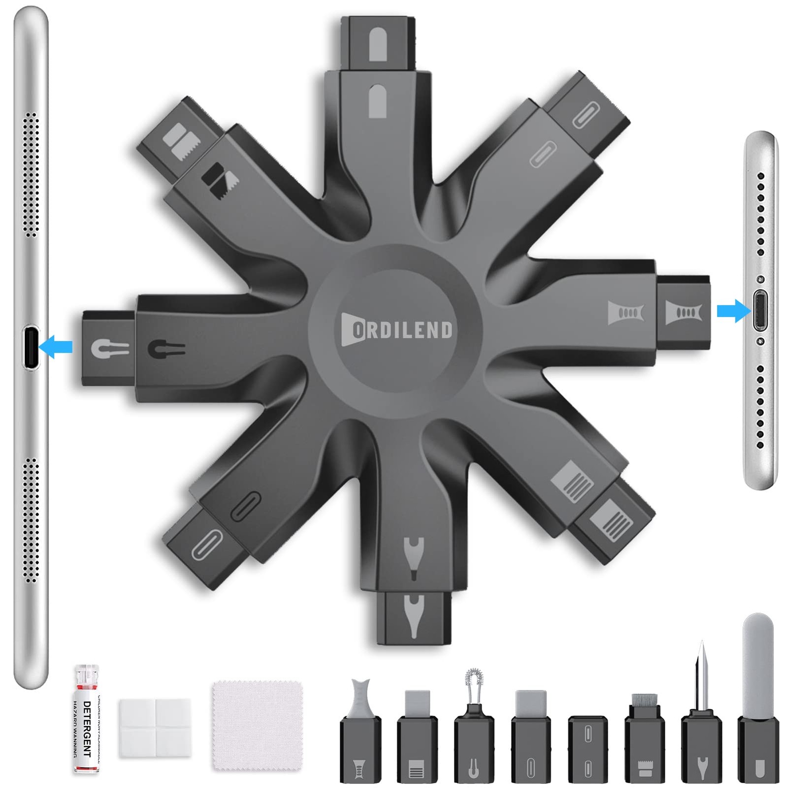 Cleaning Kit, Charging Port & Speaker Cleaner for iPhone Android iPad, Dust R...
