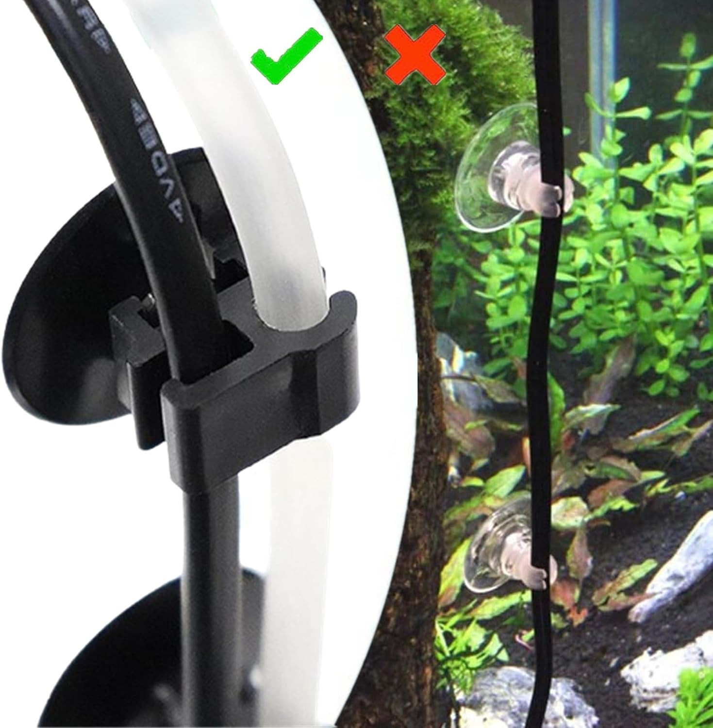 20 PCS Aquarium Suction Cup Clips Professional Fish Tank Suction Cup Clips Aq...