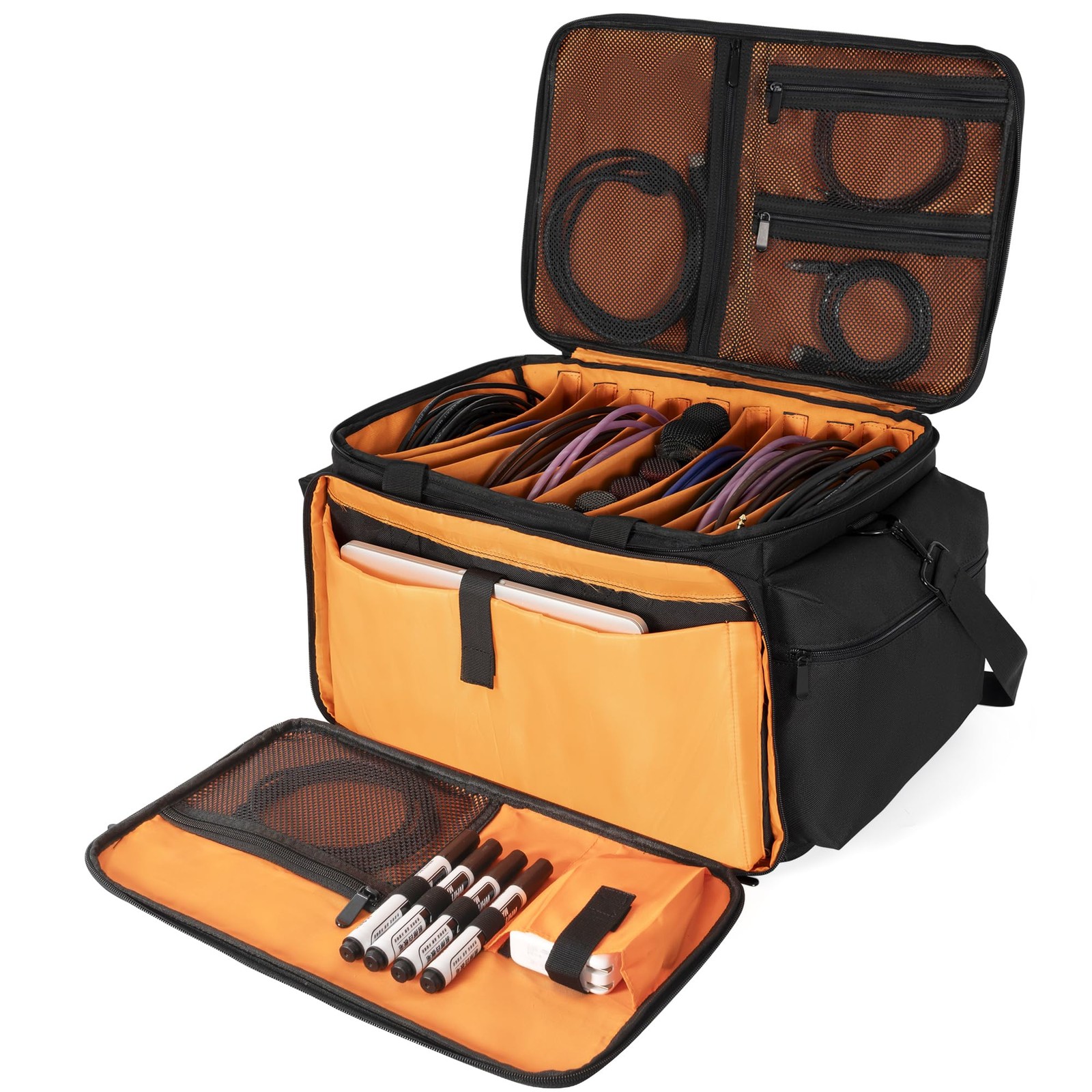 AKOZLIN Cable File Bag DJ Gig Bag Cord Organizer Case with Detachable Divider...