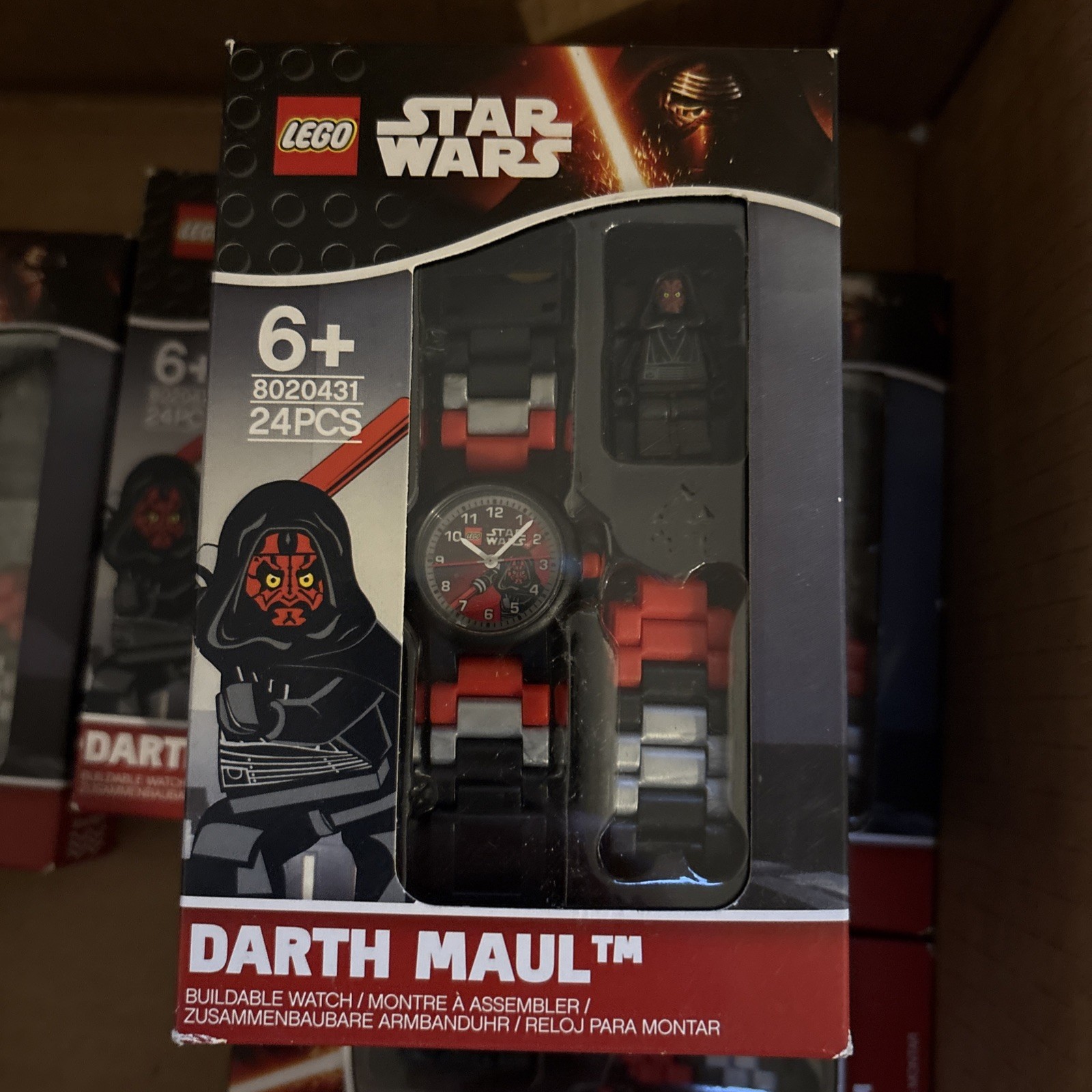 LEGO STAR WARS Kids DARTH MAUL Watch W/ Link Bracelet &Collectible Mini Figurine