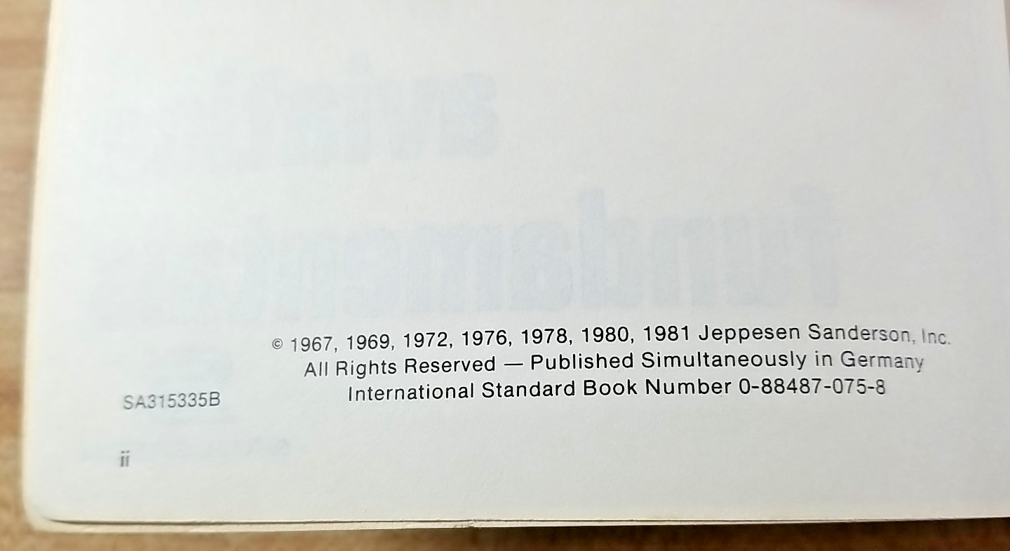 Aviation Fundamentals 6th Edition Printed 01/1981 EUC Sanderson