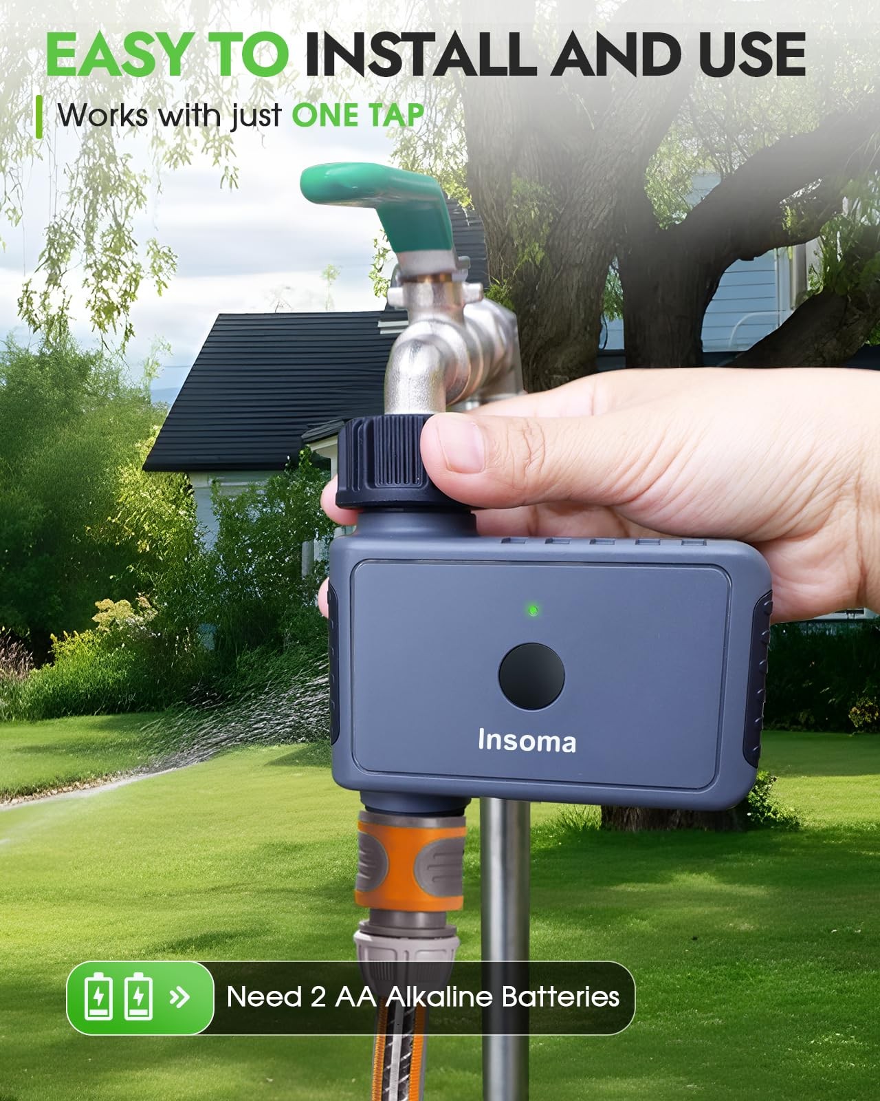 Insoma Sprinkler Timer with Remote Control, Water Hose RC Timer, Black