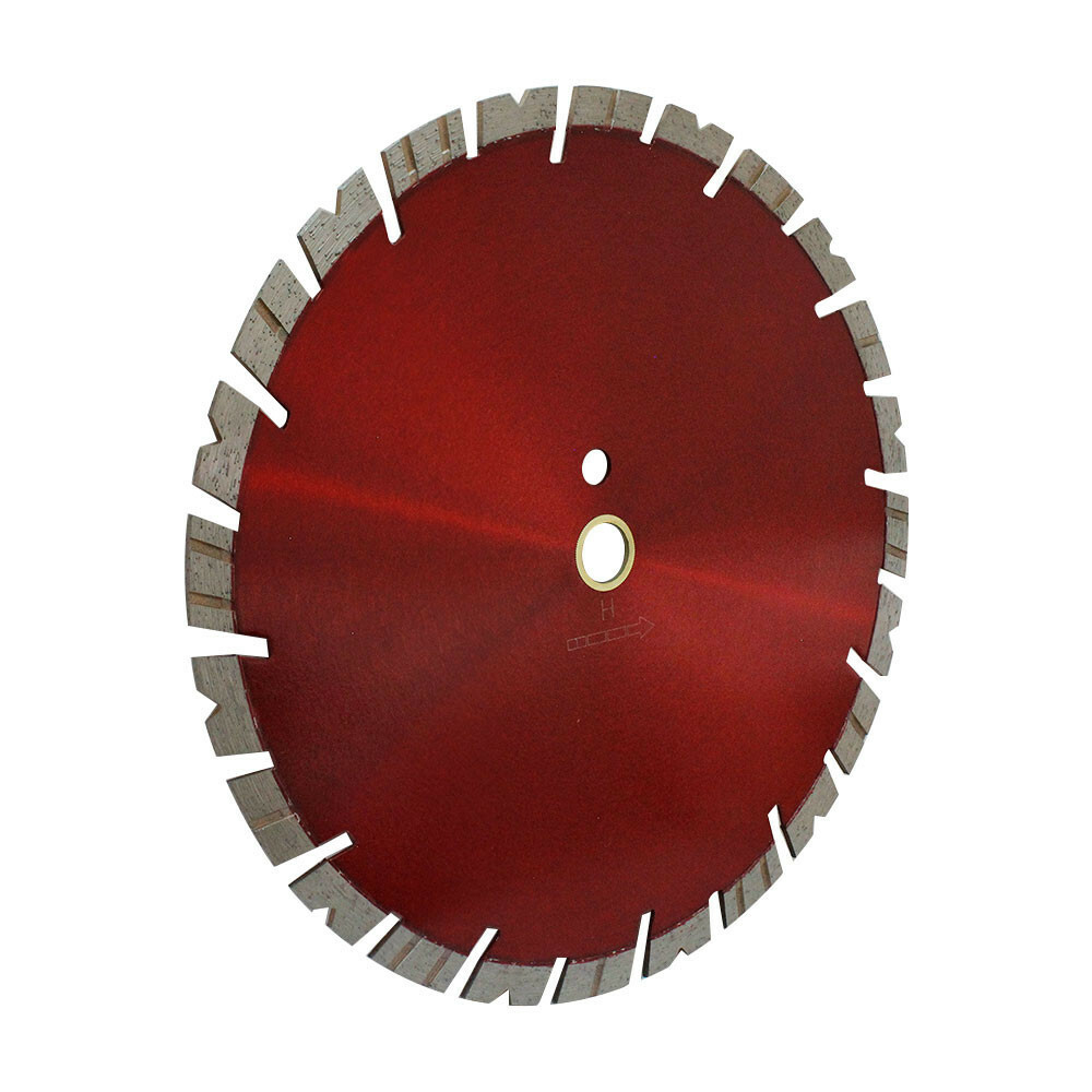 12" x .125" x 1"-20mm Red Metallic Turbo Segmented Diamond Blade Cutter 15mm Rim