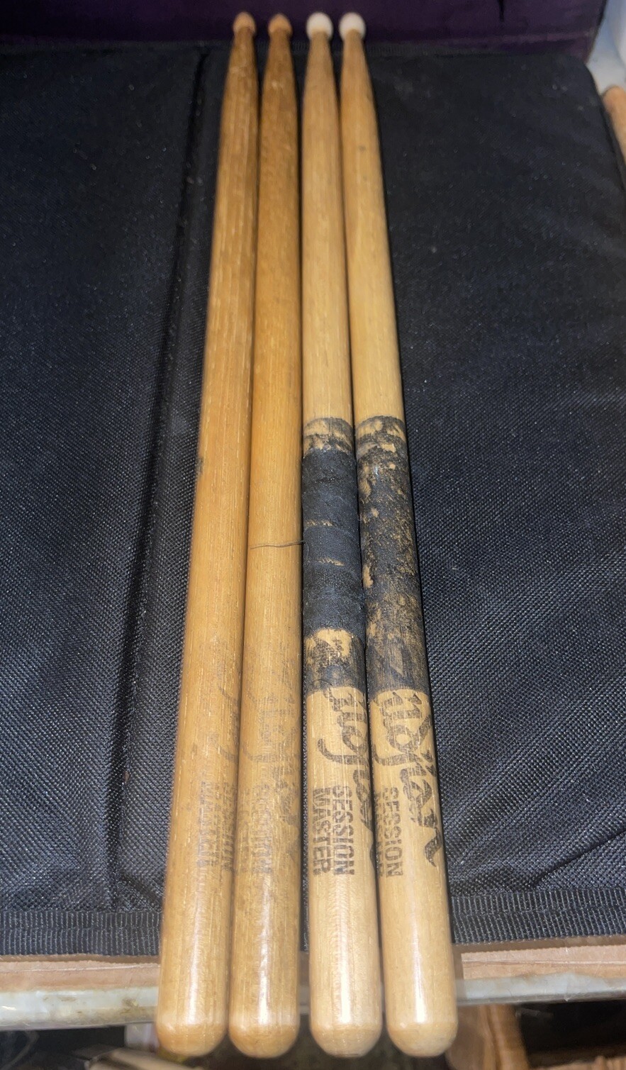 2 pair Vintage Zildjian SESSION MASTER DrumSticks hickory Wood & NYLON tips G/VG