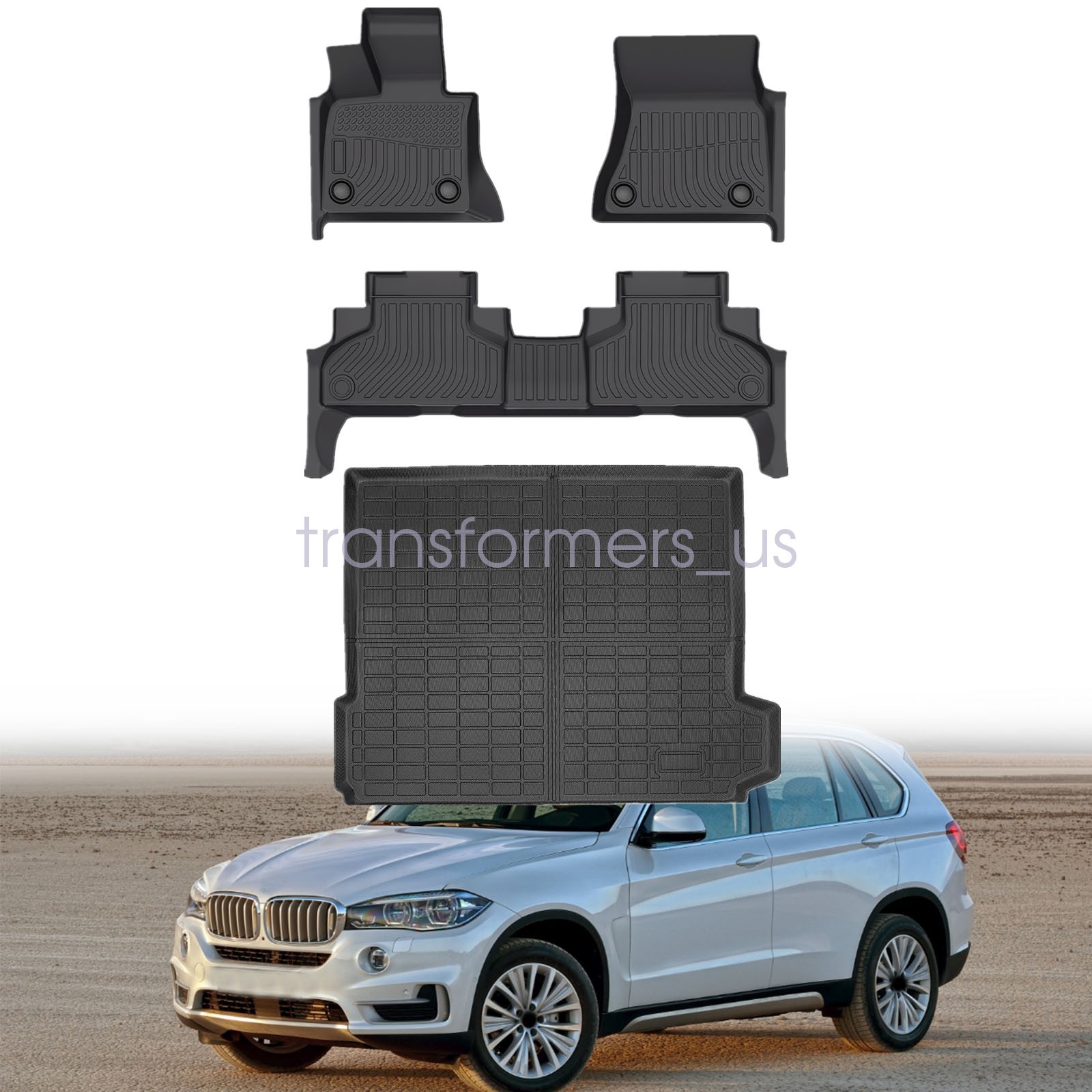 TPE Floor Mats & Trunk Cargo Liners For 2014-2018 BMW X5 (F15) All Weather 4PCS