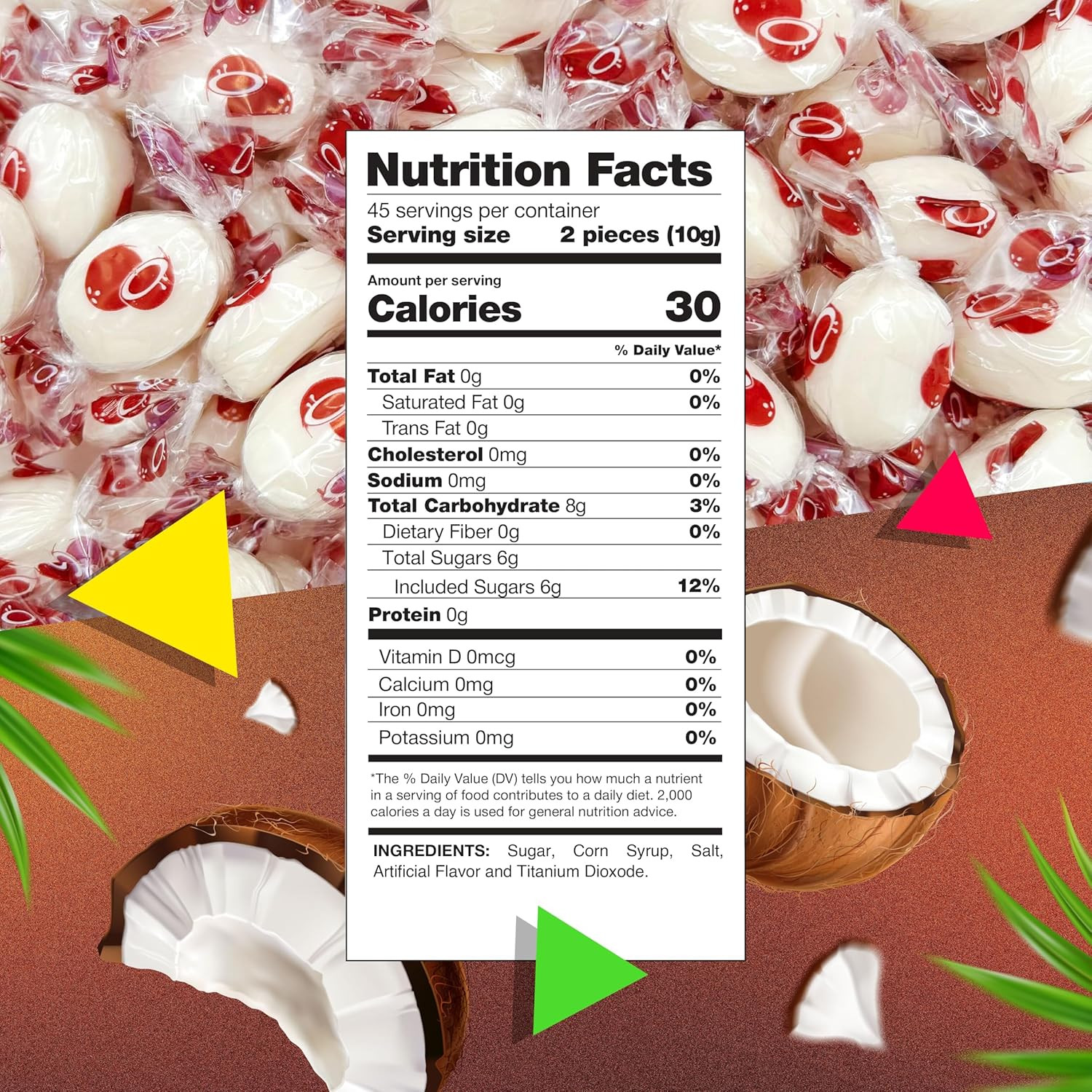 Coconut Filled Hard Candy | 1 Pound Bag - Approx. 90 Count | Easter Candy | Trop