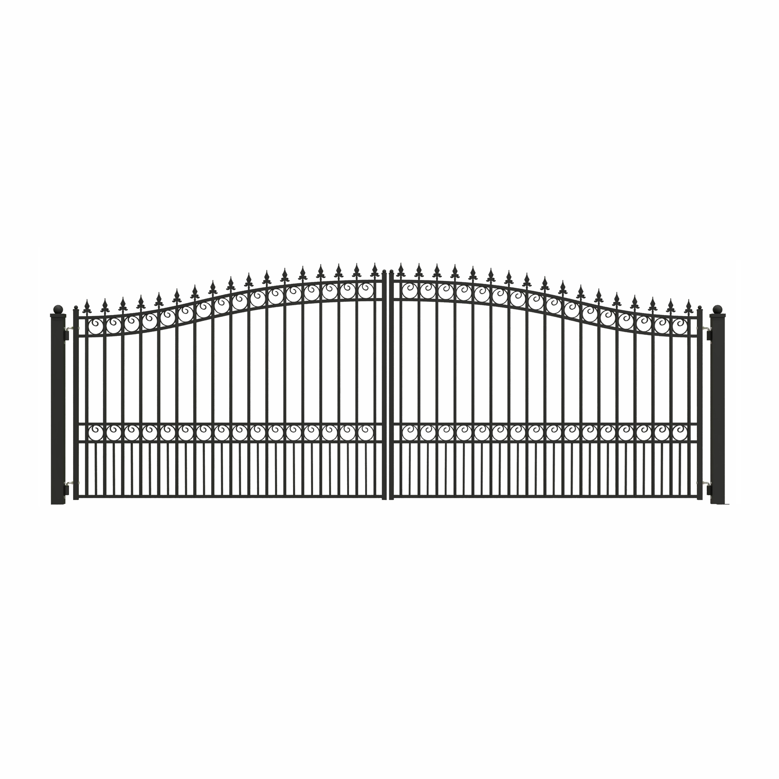 ALEKO Steel Garden Yard Steel Dual Driveway Black Gate 16' London Style