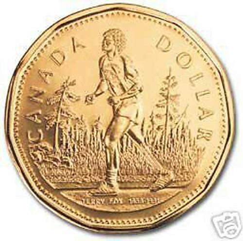 2005 Uncirculated TERRY FOX $1. COIN - Canadian Mint -Marathon of Hope-From Roll