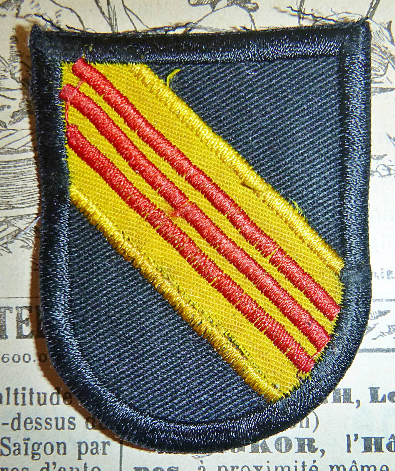 Beret Flash Patch - NCO, EM - Black Ops, 5th SPECIAL FORCES - Vietnam War, D.603