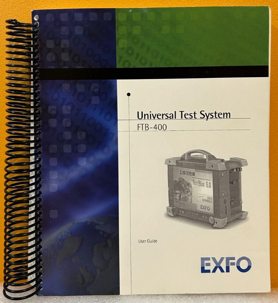 EXFO 1036257 2002 Universal Test System FTB-400 User Guide Manual.