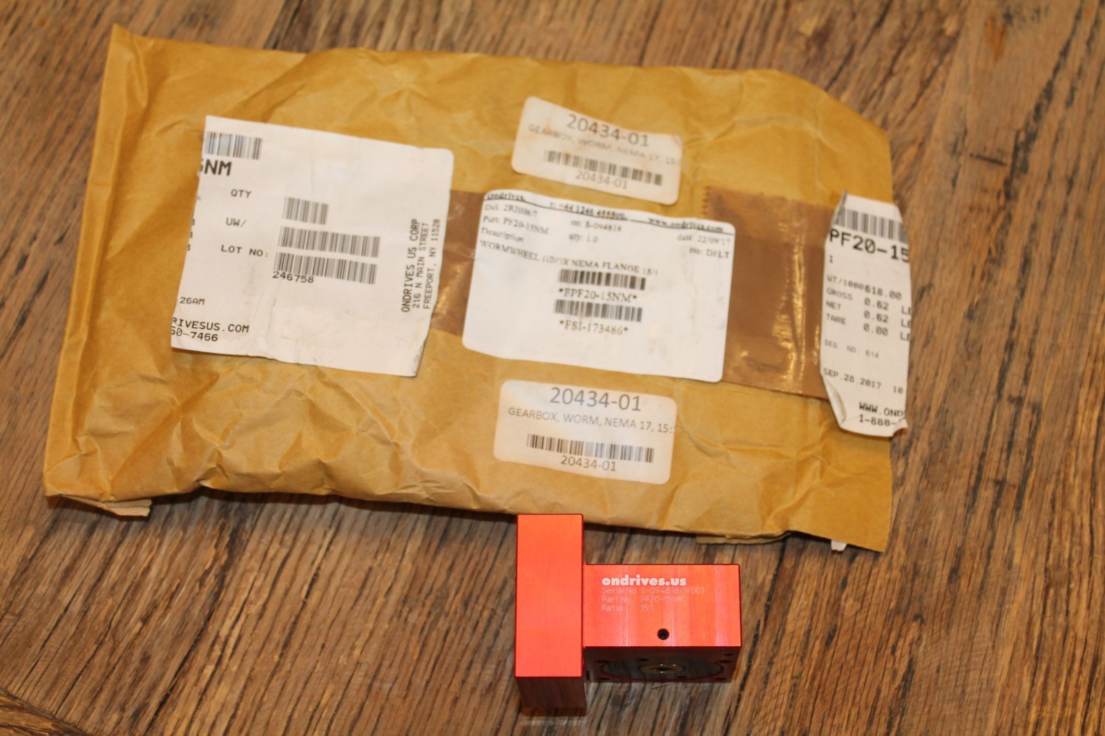 Onedrives Rino Worm Wheel Gearbox - 15:1 Ratio Part Number: PF20-15NM