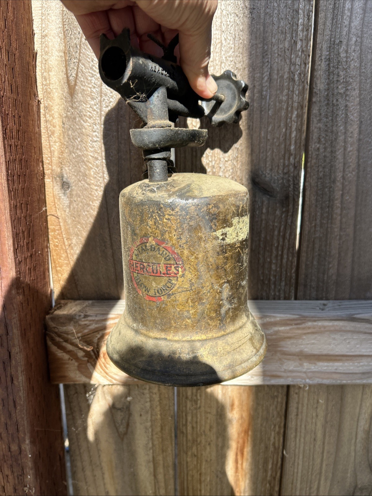 Vintage Hercules Brass Gas Blow Torch, Rustic Soldering/Welding Tool, UNTESTED