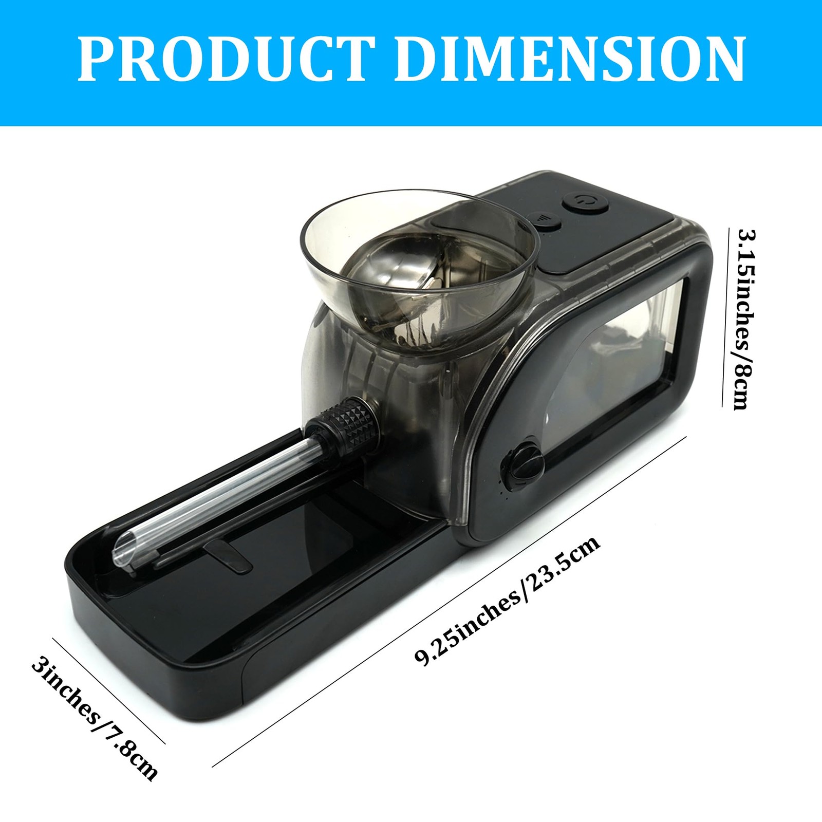Electric Tobacco Cigarette Rolling Machine, Portable Cone Loader Injector Mac...