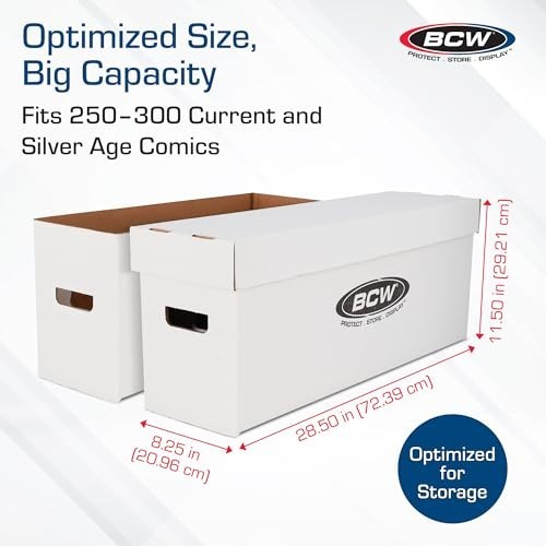 BCW Long Comic Storage Box 2 Pack for Current & Silver Age Comics