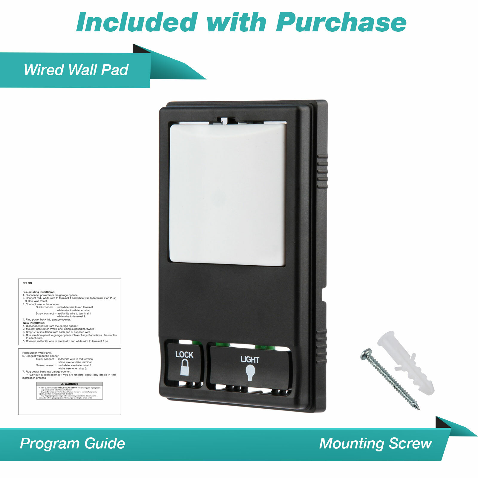 For 78LM LiftMaster Chamberlain Multi-Function Garage Wall Control Remote Keypad