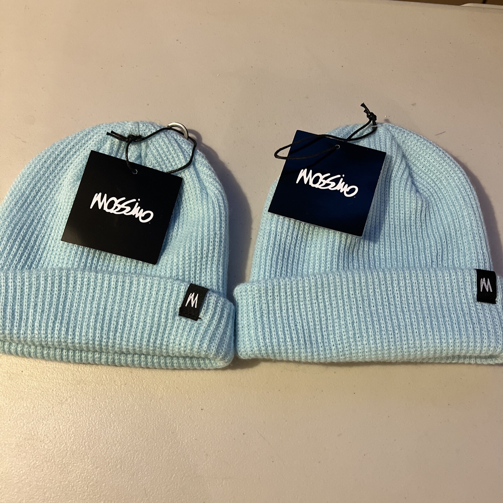 Lot Of 2 Mossimo Beanie One Size Blue 100% Acrylic NEW