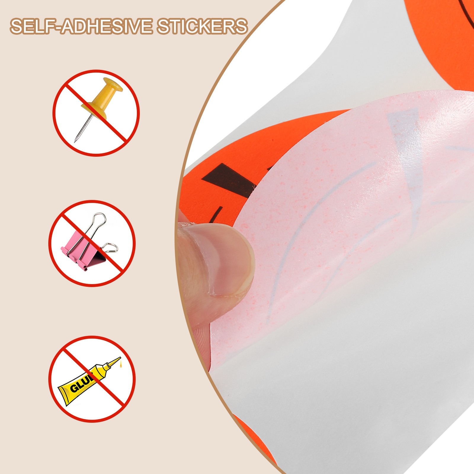 1 Roll Fluorescent Round Splatter Target Stickers 3", Red/Black