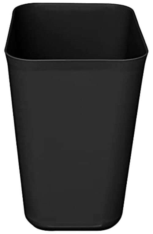 Efficient Trash Can Wastebasket, Fits Under Desk, Kitchen, 3.5 Gallons Black