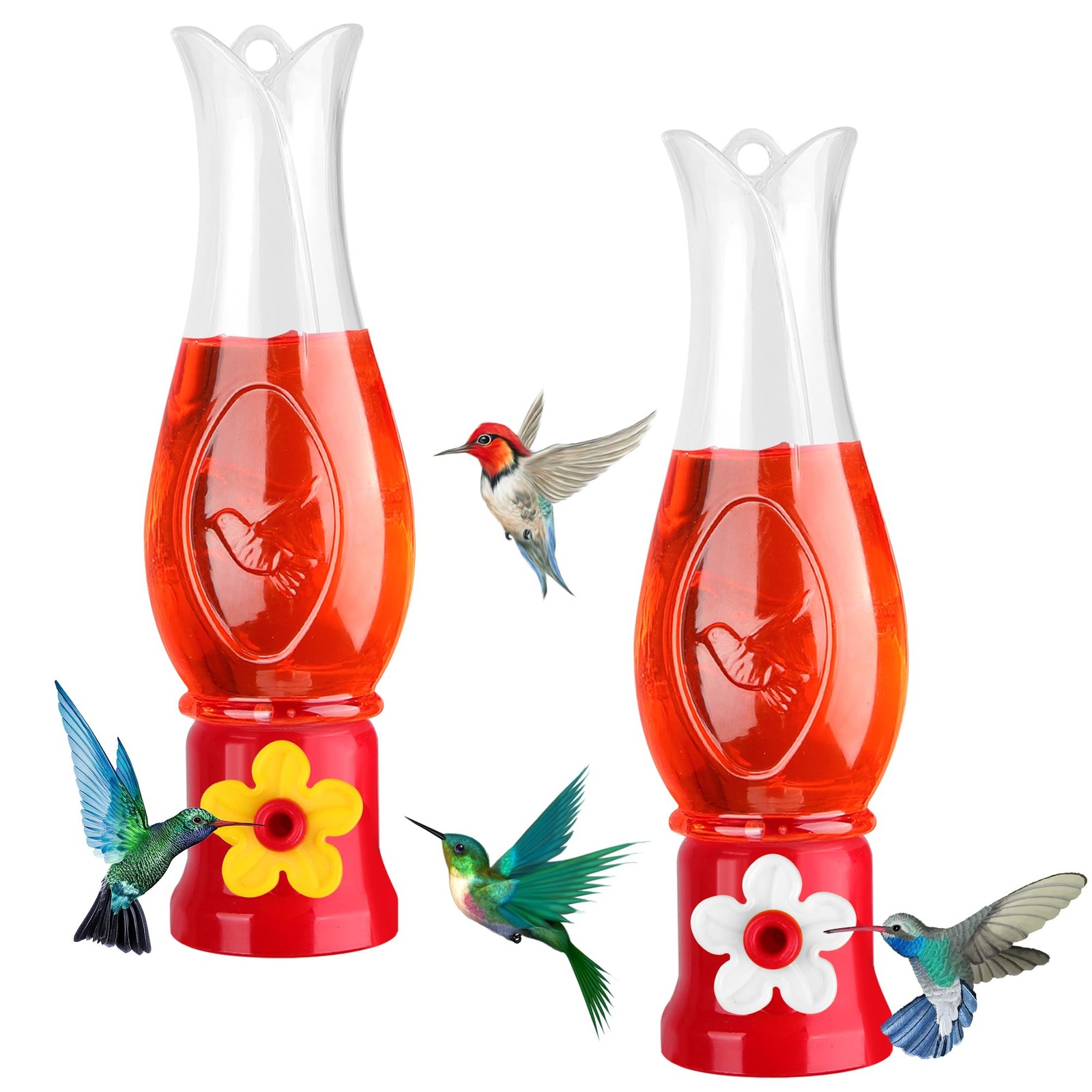 ORIENTOOLS Hummingbird Feeder 2Pack, Mini Hanging Flower 2 PACK, HF014 2 Pack