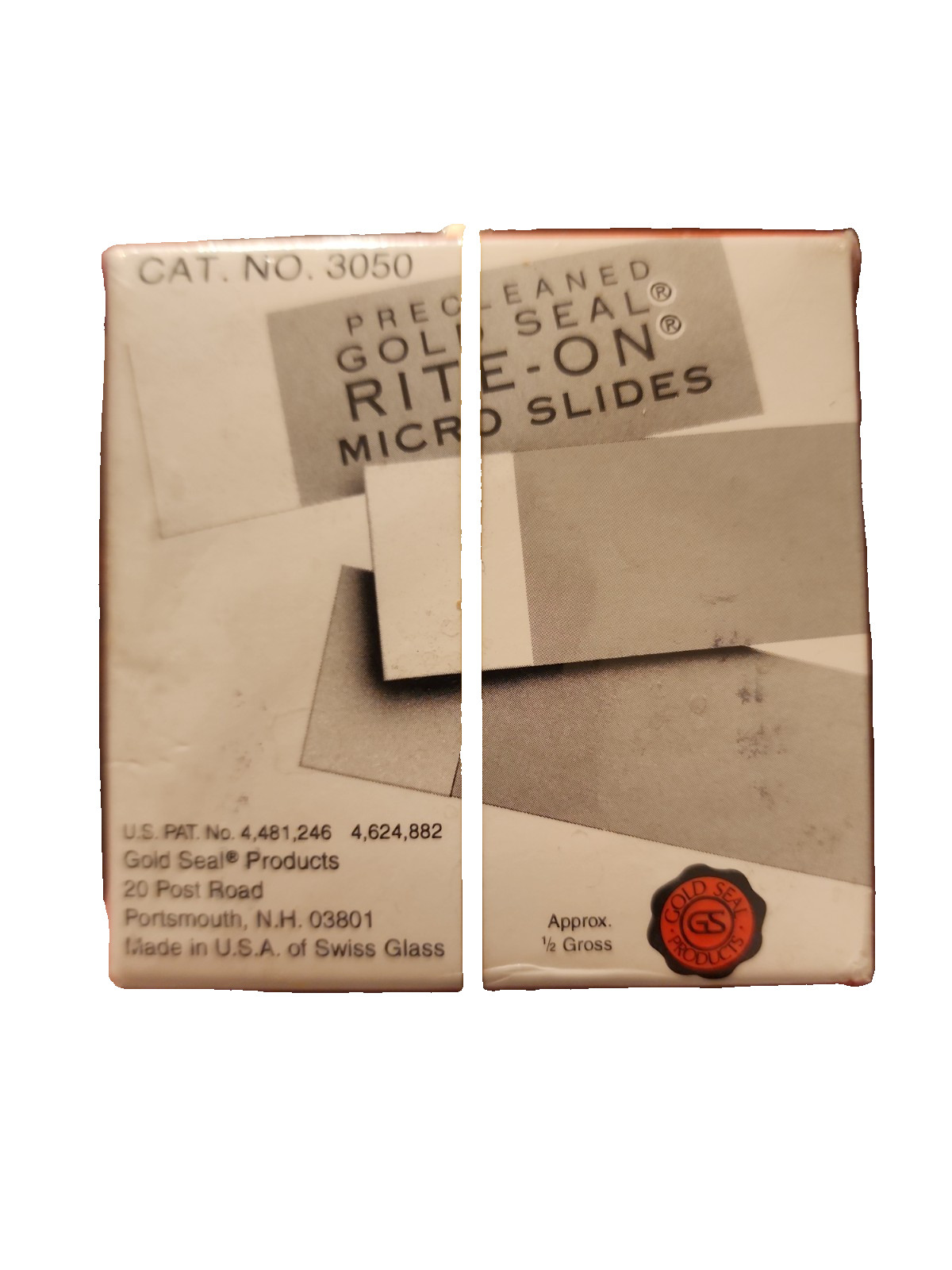 Cat. NO 3050 PRECLEANED GOLD SEAL RITE-ON MICRO SLIDES 25X75MM
