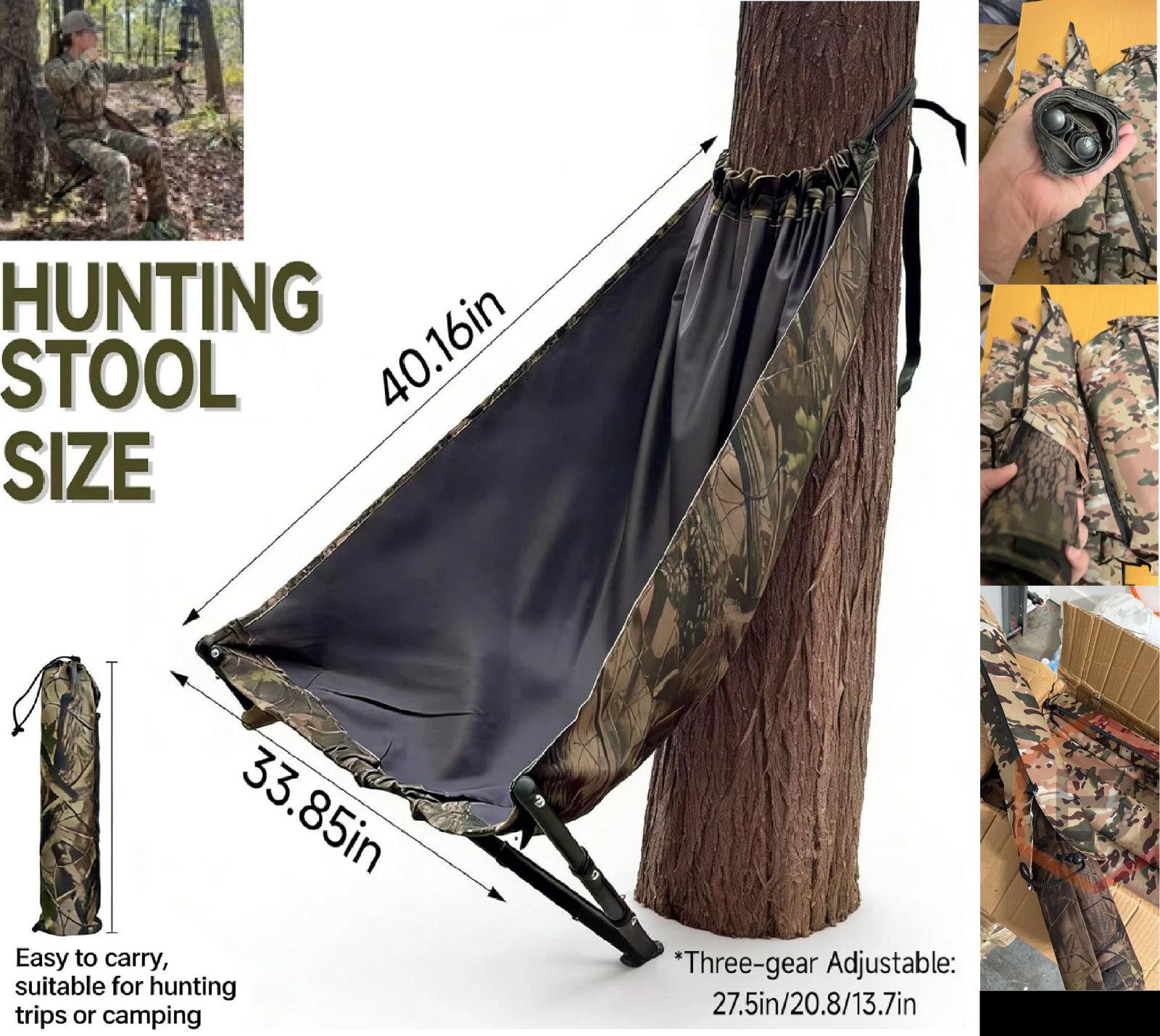 Outdoor Low Down Hunting Seat Portable Folding Tree Chair For Hunting Camping