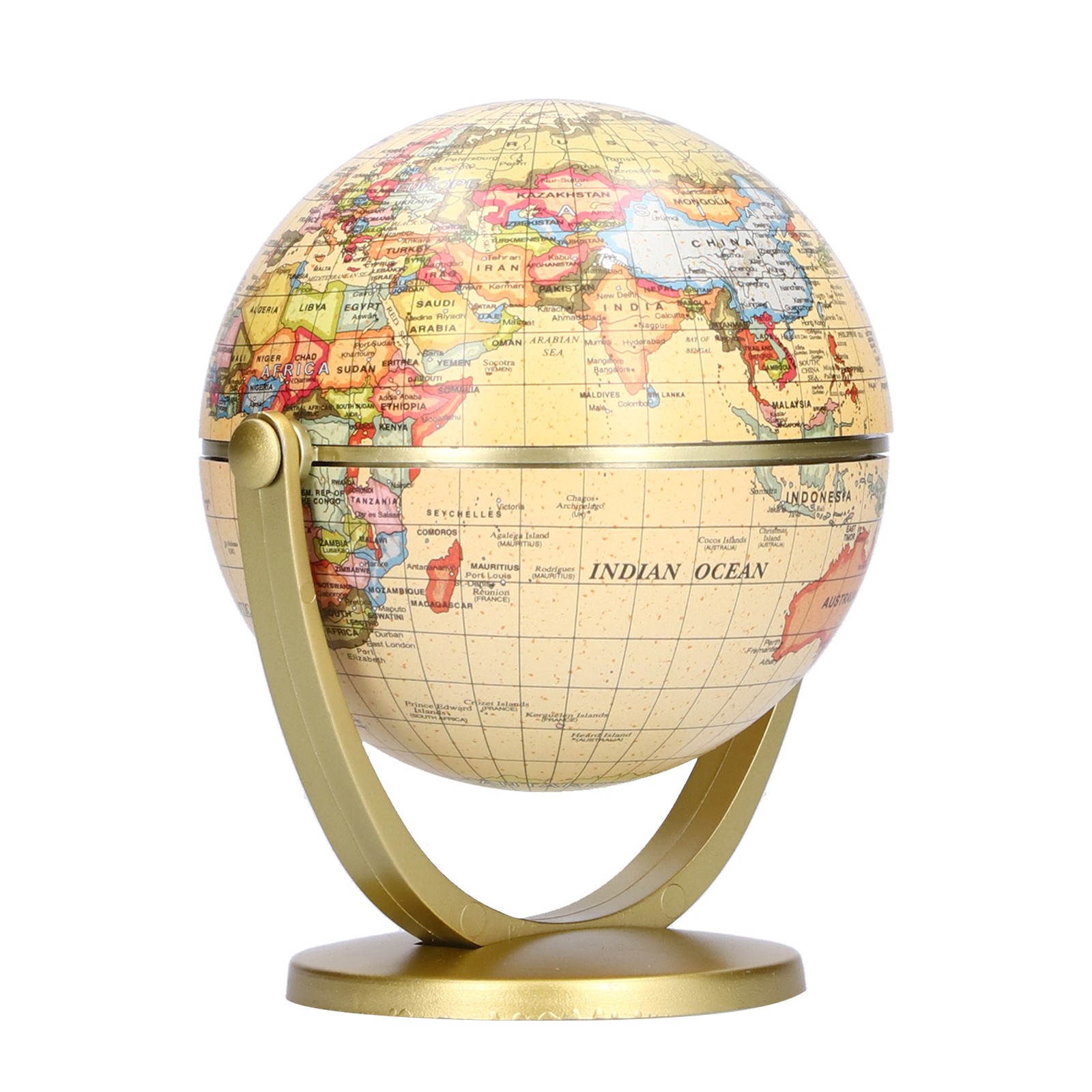 Mini World Map Globe Desktop Rotating Earth Geography Globe English Edition N❀