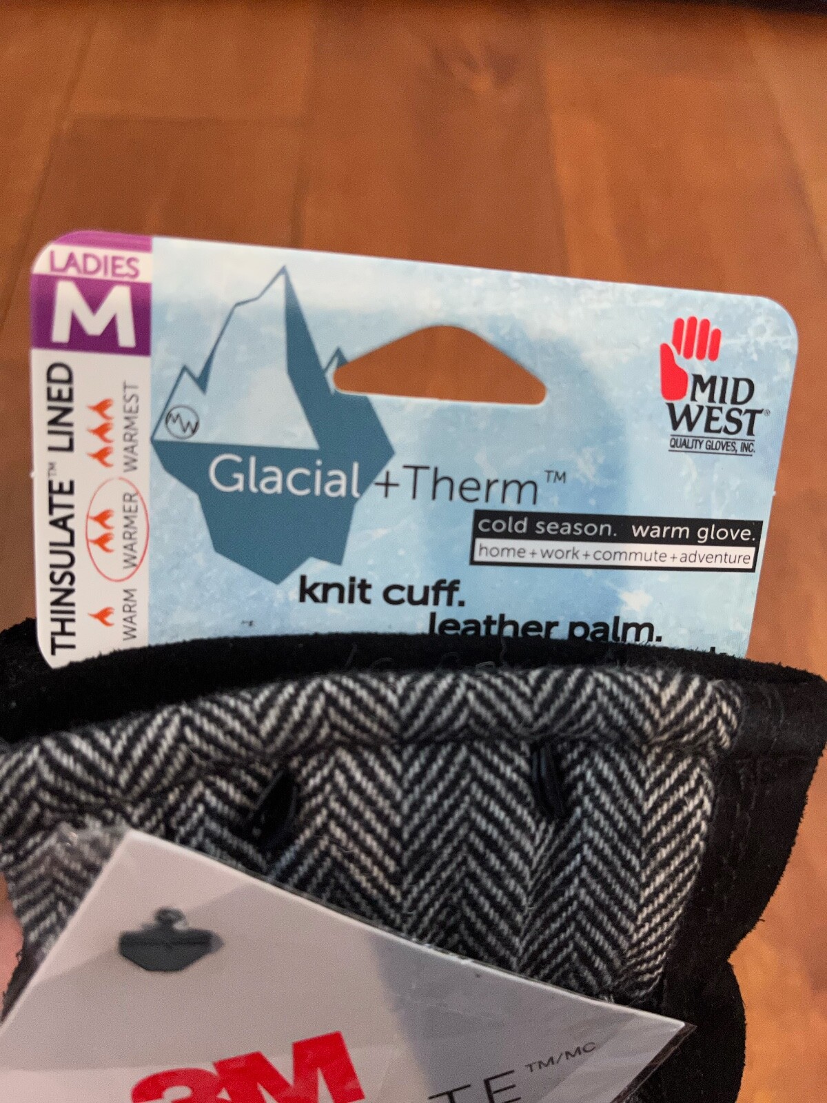 Midwest, Ladies Wool/leather insulated thinsulate winter work gloves MEDIUM