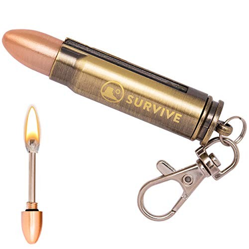 Permanent Match Bullet Metal Keychain Fire Starter Lighter | Quick Clip