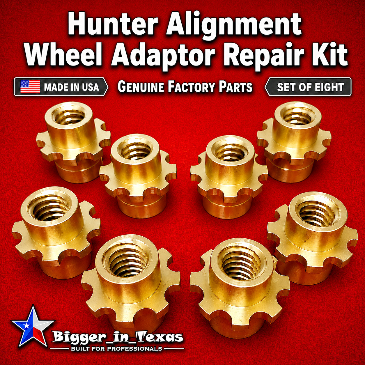8pcs OEM Hunter Alignment Head Wheel Clamp Adaptor Brass Bushing Repair Kit New!